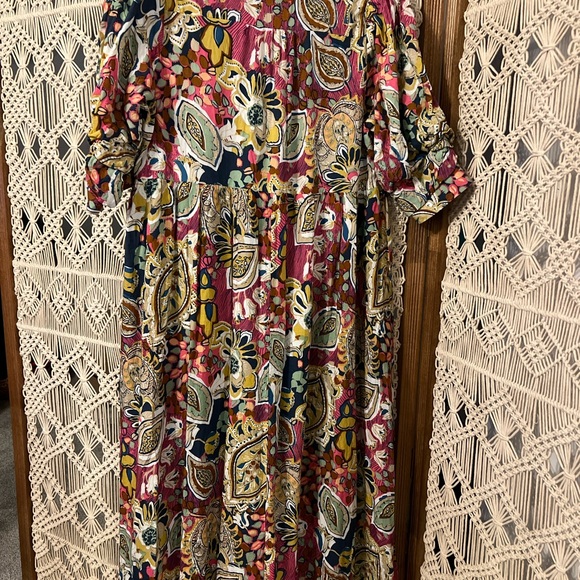 Umgee Tiered Floral Paisley Midi Dress - Picture 6 of 9